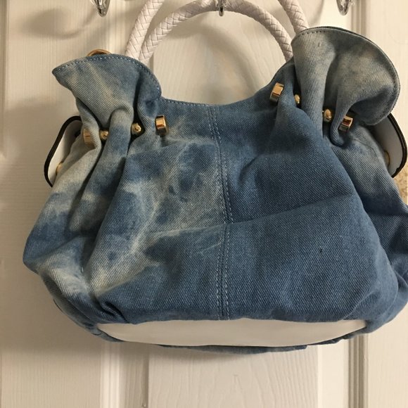 Denim Rhinestone Handbag - Bling Bling 11x7x3 NEW - Picture 4 of 6